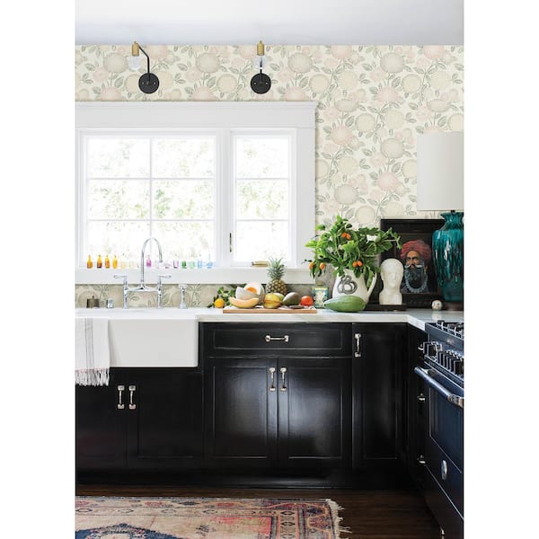 Zalipie Floral Trail Pink Prepasted Non Woven Wallpaper