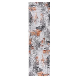 Craft Gray/Brown 2 ft. x 12 ft. Gradient Abstract Runner Rug