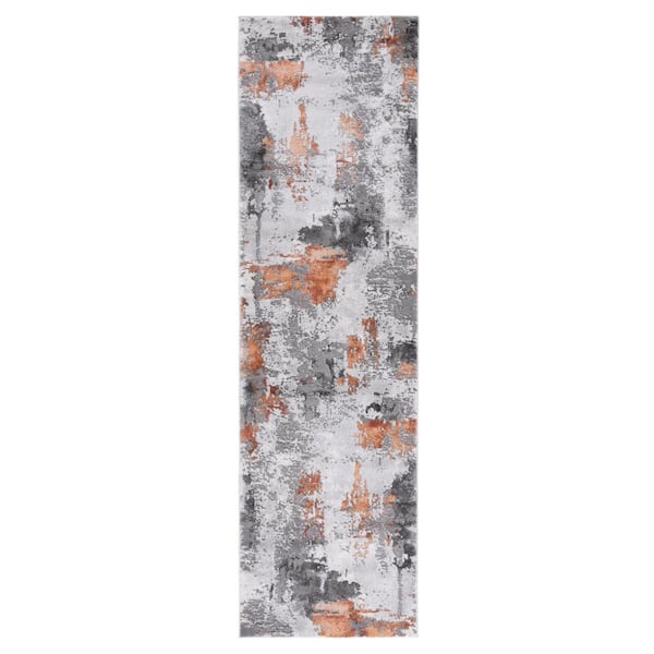 SAFAVIEH Craft Gray/Brown 2 ft. x 12 ft. Gradient Abstract Runner Rug