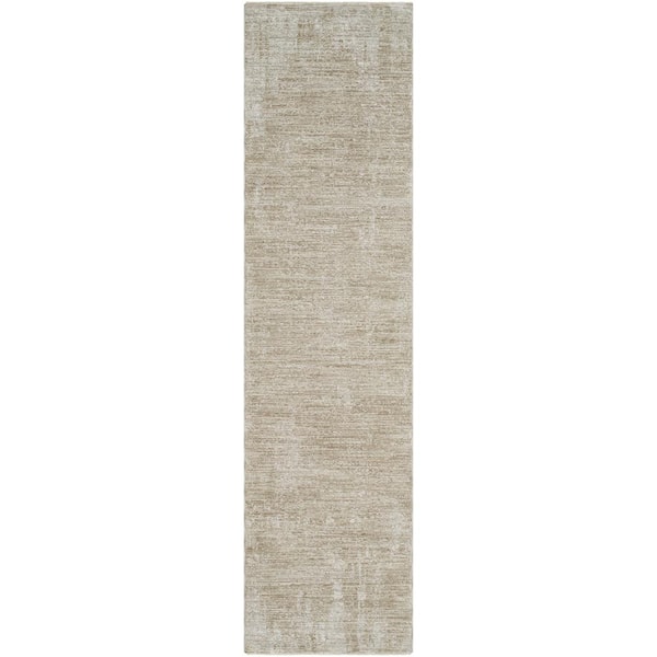 Livabliss Masterpiece Medium Gray 10 ft. x 11 ft. Solid Color Indoor Runner