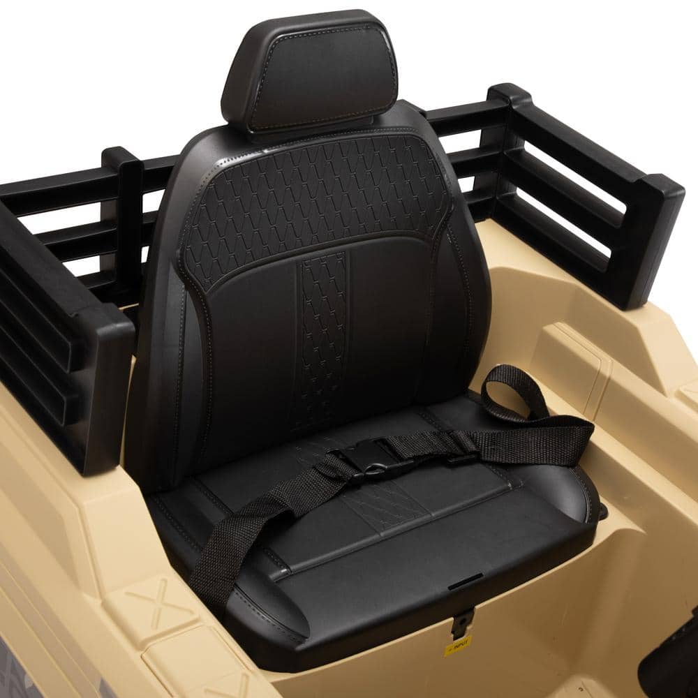 24V Yellow Battery-Powered Ride-On Tank with Remote Control