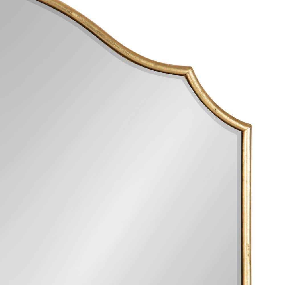 Leanna Scalloped Gold Full-Length Arch Wooden Mirror