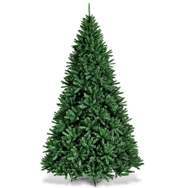 Costway 9 ft. Green Unlit Douglas Full Fir Hinged Artificial Christmas Tree with 3594 Tips