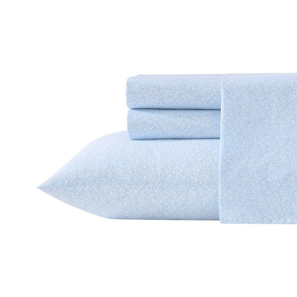 Maeve 3-Piece Blue Cotton Twin Sheet Set