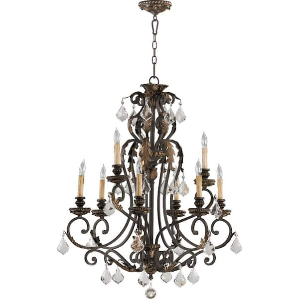 Quorum INTERNATIONAL Rio Salado 9-Light Toasted Sienna Chandelier 6157 ...