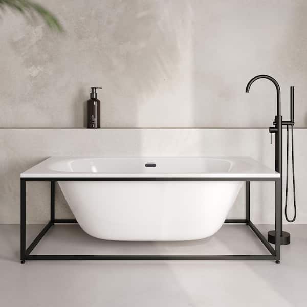 Swiss Madison Pierre 30 in. x 60 in. Soaking Glossy White