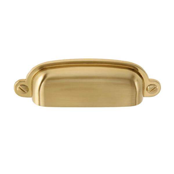 Brushed Satin Brass Soft Gold 64mm Half Moon Cabinet Handle Pull
