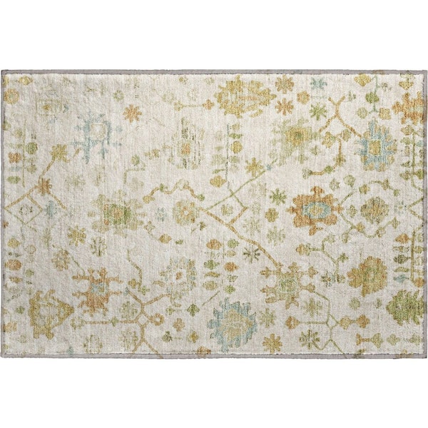 Mayfield Premium Machine Washable Abstract AMF1930 Ivory 2 ft. x 3 ft. Accent Rug