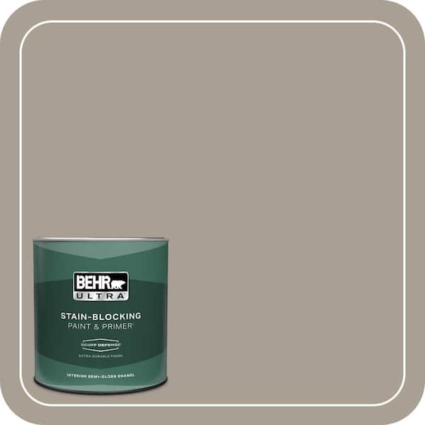 BEHR ULTRA 1 qt. #T12-12 Jackal Extra Durable Semi-Gloss Enamel Interior Paint & Primer