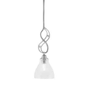 Revell 100-Watt 1-Light Chrome Stem Mini Pendant Light with 5 in. Clear Bubble Glass Shade and Light Bulb Not Included