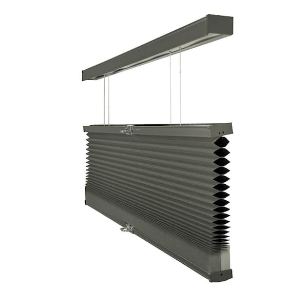 Chicology Cut-to-Size Tarp Grey Cordless Top Down Bottom Up Blackout Insulating Polyester Cellular Shade 25.25 in. W x 72 in. L