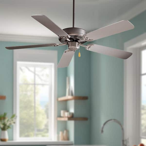 Contractor 52 in. Indoor Brushed Steel Ceiling Fan