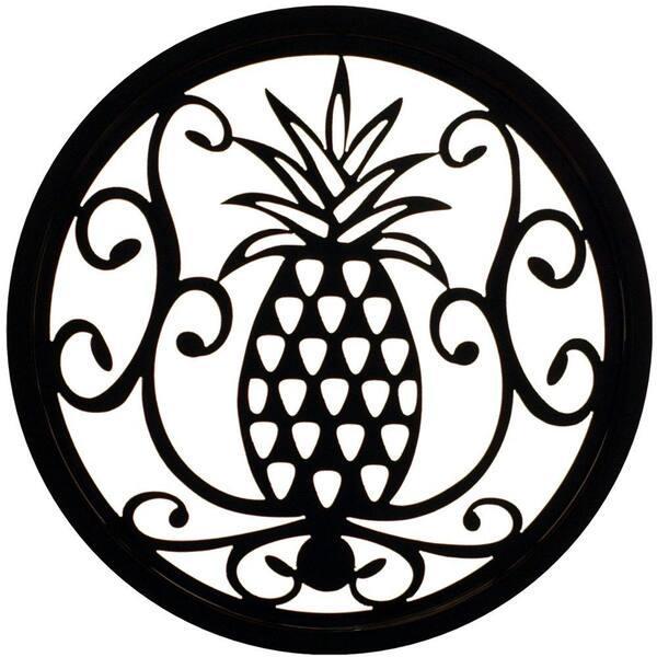 FenceSerts 19-1/4 in. Pineapple Decorative Gate/Panel Black Insert-DISCONTINUED