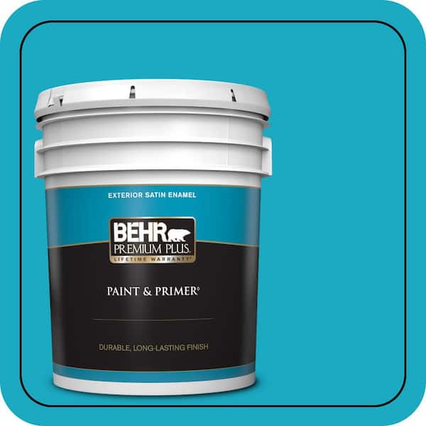 BEHR PREMIUM PLUS 5 gal. #P480-5 High Dive Satin Enamel Exterior Paint & Primer