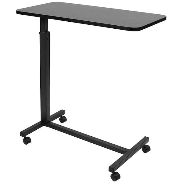30 in. Black Rolling Laptop Computer Desk Over Bed Table