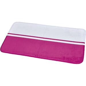 White-pink fuchsia Printed Microfiber Mat Bath Rug 2-Colored 30 in. L x 18 in. W
