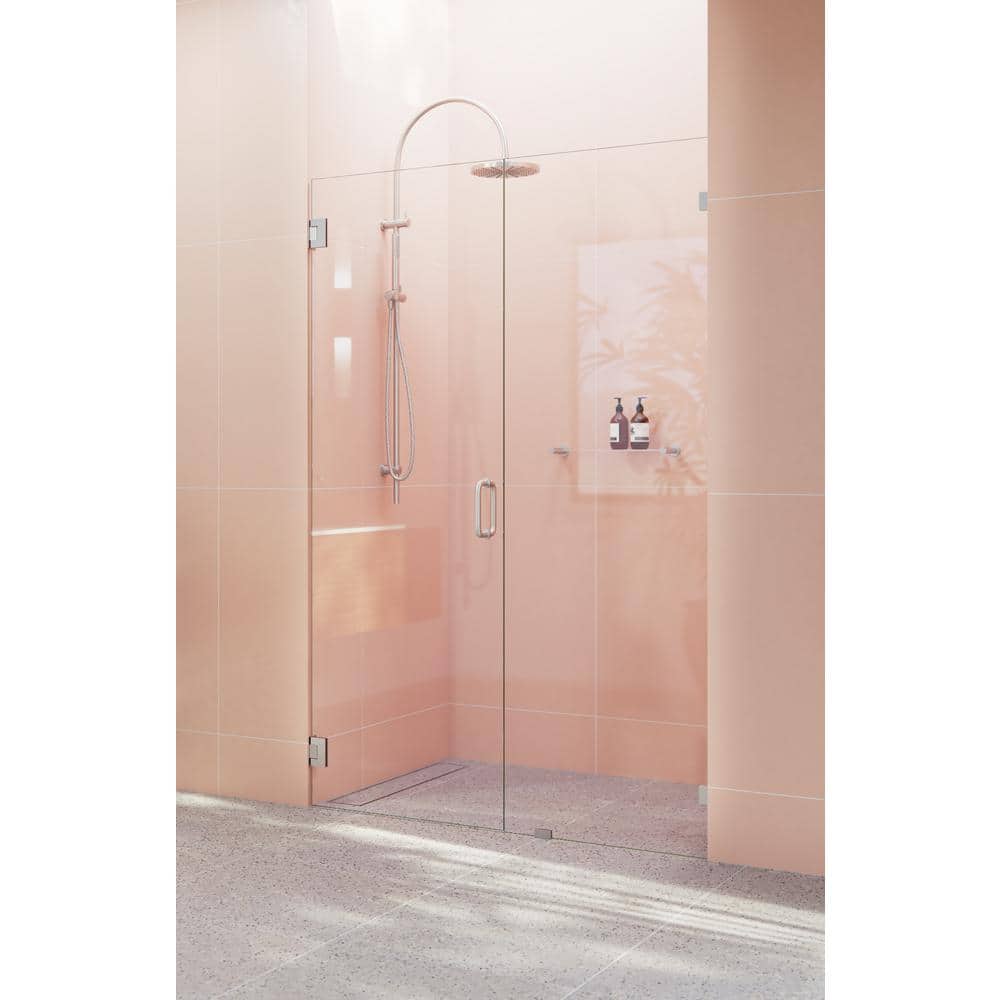 Illume 78" x 52" Frameless Glass Shower Door with Brushed Nickel Hinges