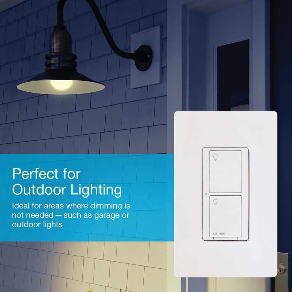 Lutron Caseta Wireless White Smart Light Switch with Alexa and Google Assistant