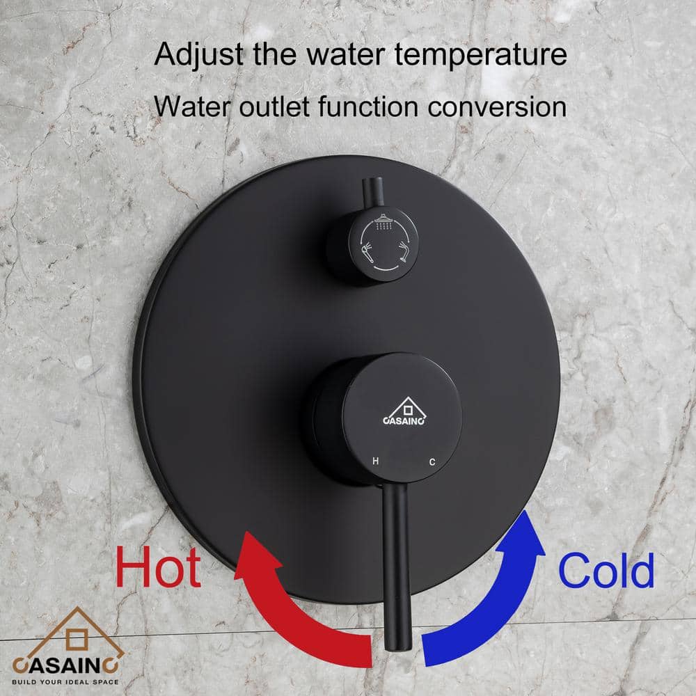 Matte Black Multi-Function Wall Mounted Shower System