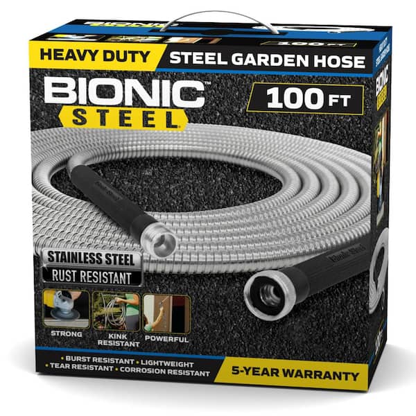 Bionic Steel 5/8 in. Dia. x 100 ft. Heavy-Duty Stainless Steel Garden Hose