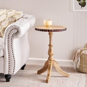 McKay 15 in. 1-Piece Natural 23 in. Round Wood End Table