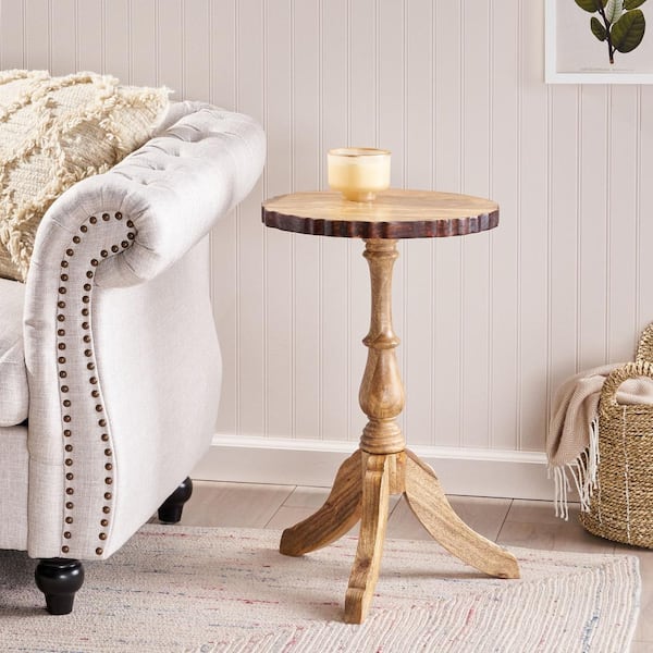 Noble House McKay 15 in. 1-Piece Natural 23 in. Round Wood End Table