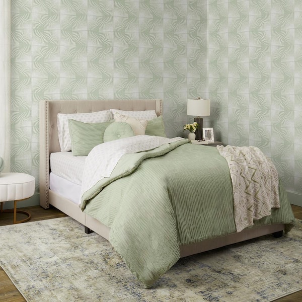 Fluted Geo Sage Peel and Stick Wallpaper