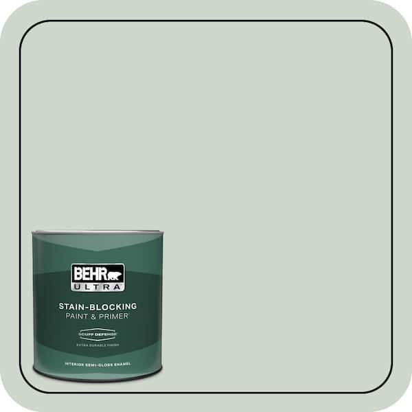 BEHR ULTRA 1 qt. #ICC-48 Aspen Mist Extra Durable Semi-Gloss Enamel Interior Paint & Primer
