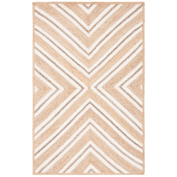SAFAVIEH Natural Fiber Beige/Ivory 6 ft. x 9 ft. Woven Chevron Area Rug