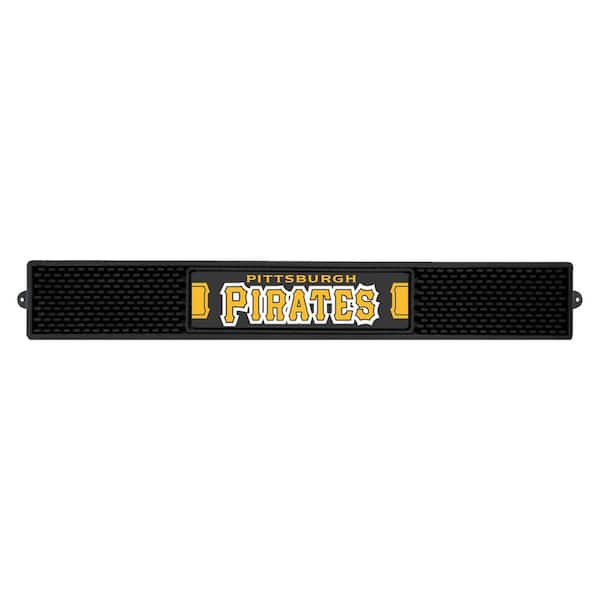 FANMATS MLB- 3.25 in. x 24 in. Black Pittsburgh Pirates Drink Mat