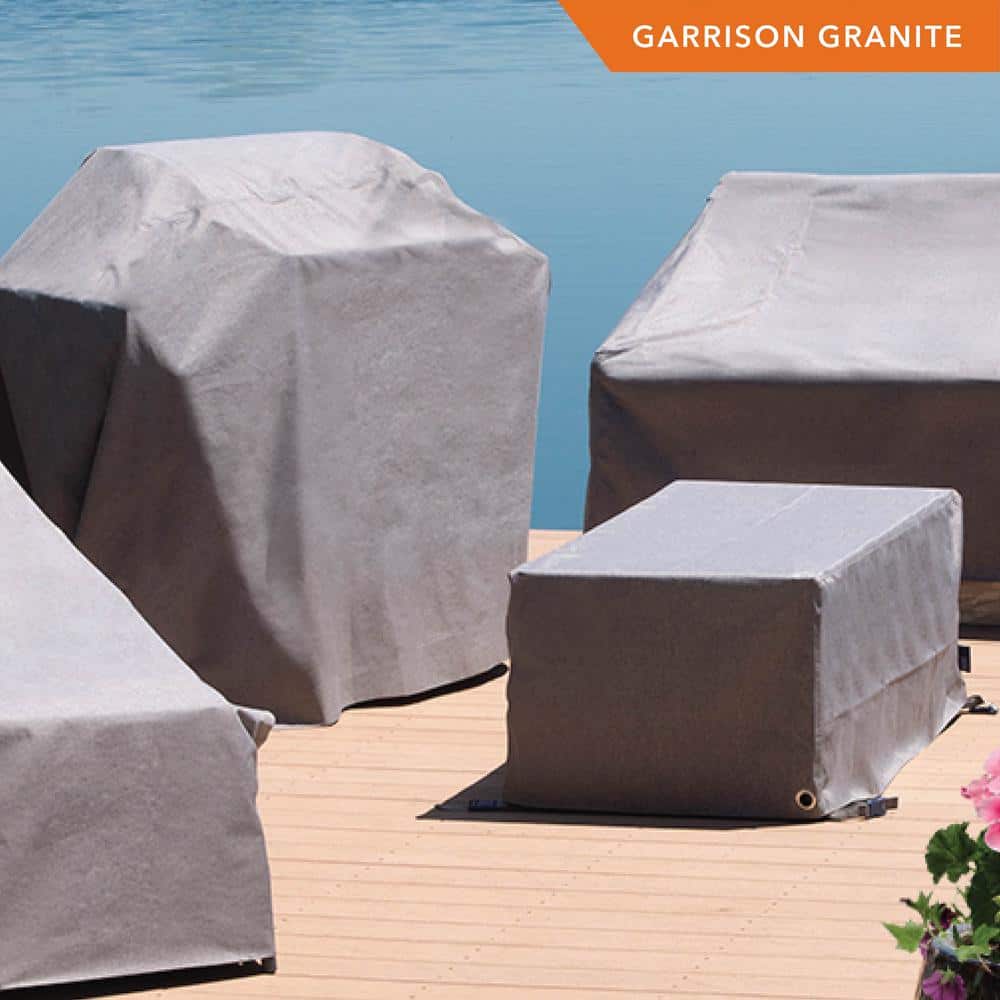Granite Gray Waterproof Square Fire Pit Table Cover, 32" x 22"