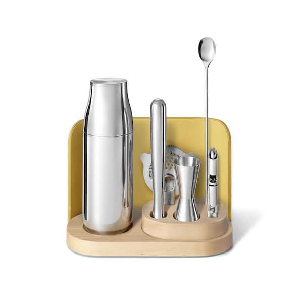 9-Piece Lemon Drop Yellow Stainless Steel Complete Bar Set