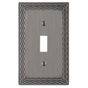 Amelia 1-Gang Antique Nickel Toggle Cast Metal Wall Plate