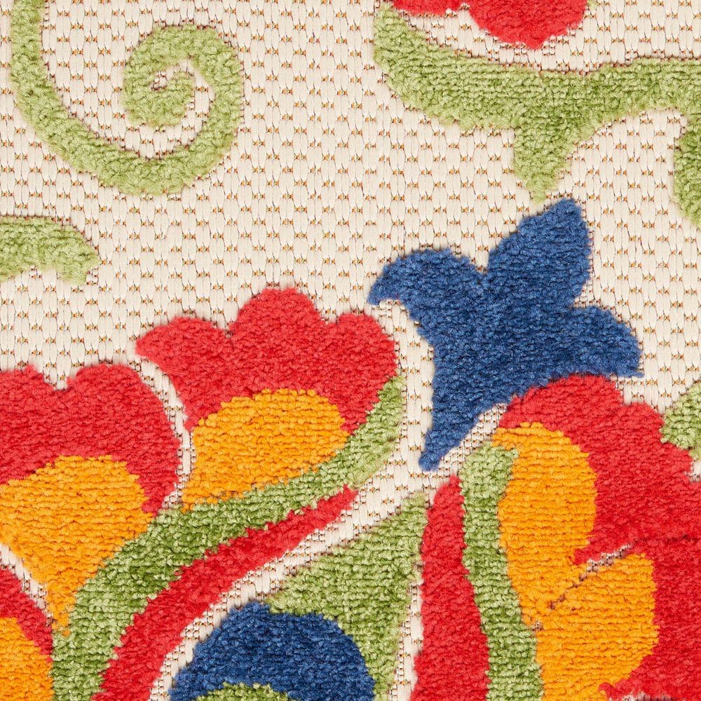 Multicolor Floral Synthetic Runner Rug, 2' x 6'