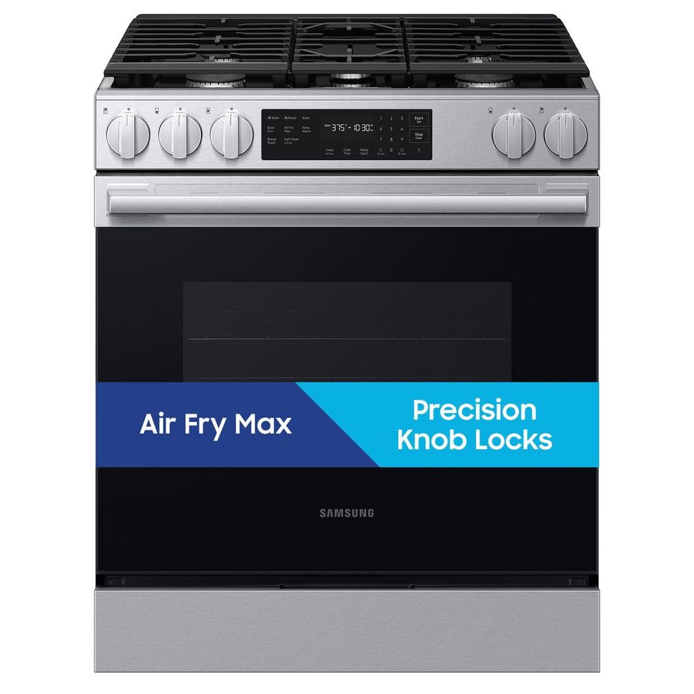Bespoke 30 in. Smart 5 burner Slide-In Gas Range in Fingerprint Resistant Stainless Steel with No-Preheat Air Fry Max price history on PriceWatchPro