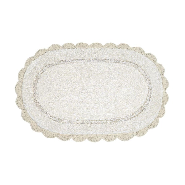 Laura Ashley Eloise Crochet Border 21in. x 34in. Beige Solid