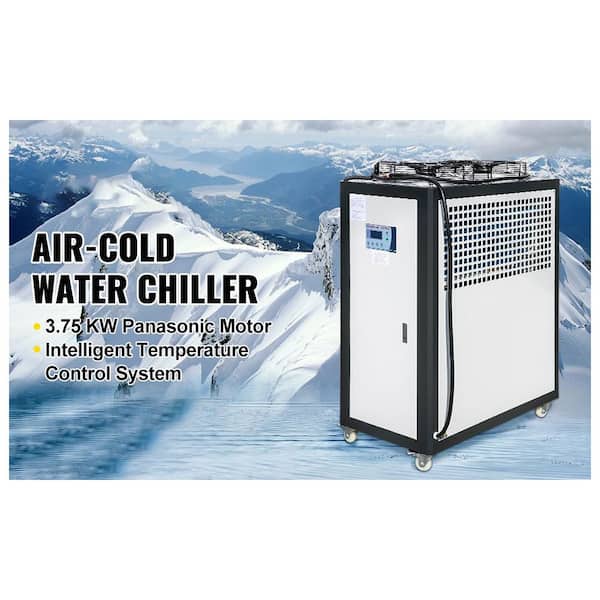 Air Cooled Water Chiller 5 Ton Portable 5Hp 53L Tank Industrial Chiller Finned Condenser for Cooling Water