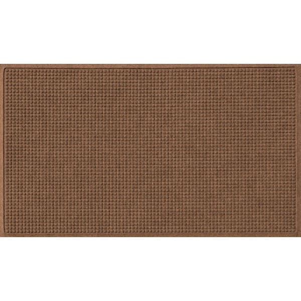 Bungalow Flooring Waterhog Squares 35 in. x 59 in. PET Polyester Indoor Outdoor Door Mat Dark Brown