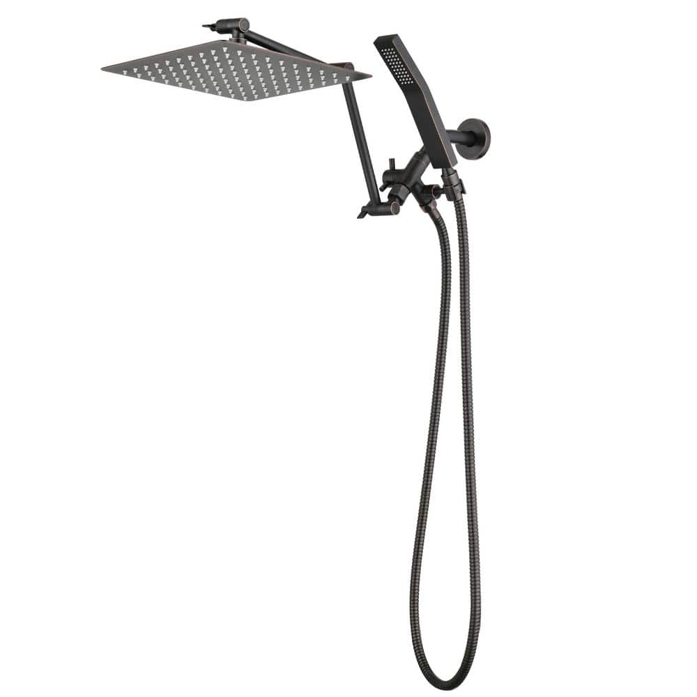 YASINU 2Spray 10 in. Wall Mount Dual Shower Head Fixed and Handheld