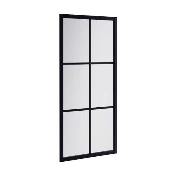 Atlas 60 in. L x 32 in. W x 75 in. H Shower Door Glass Panel in Matte Black