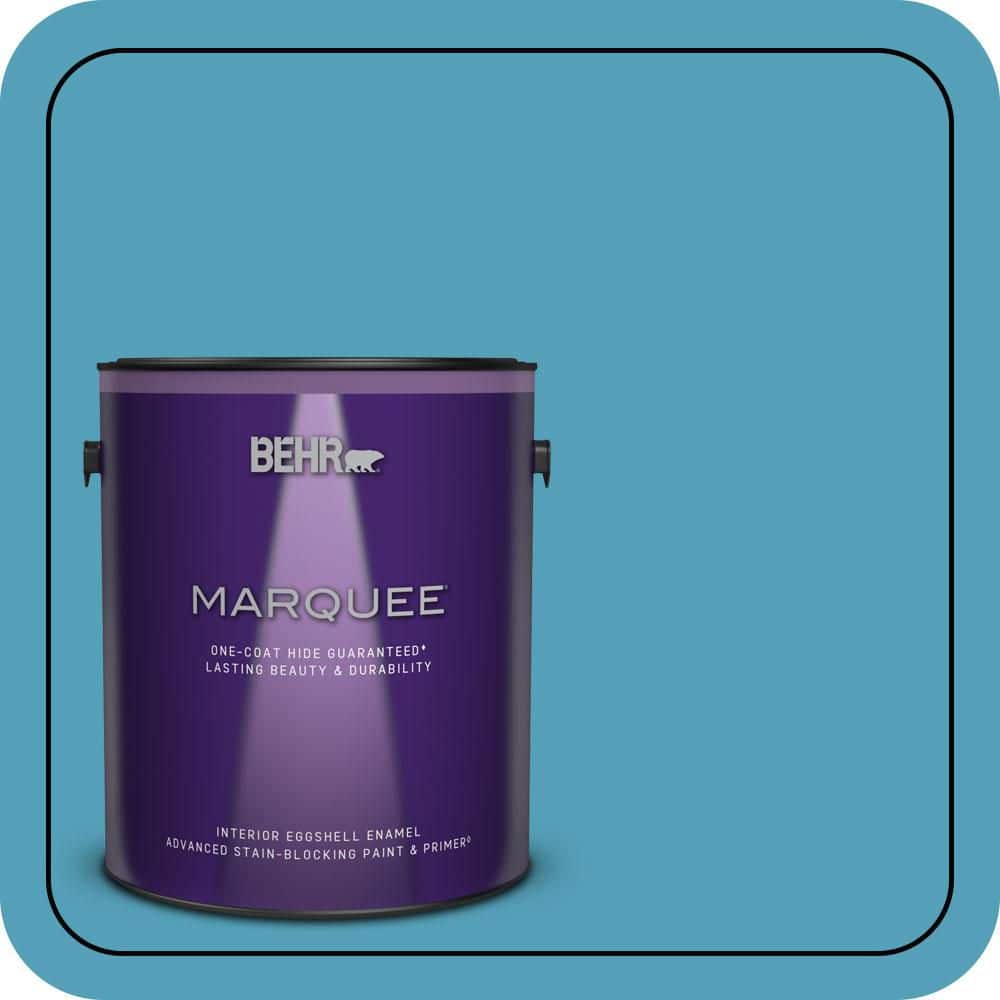 1 gal. #M480-5A North Pole Blue One-Coat Hide Eggshell Enamel Interior Paint & Primer product image for price tracking