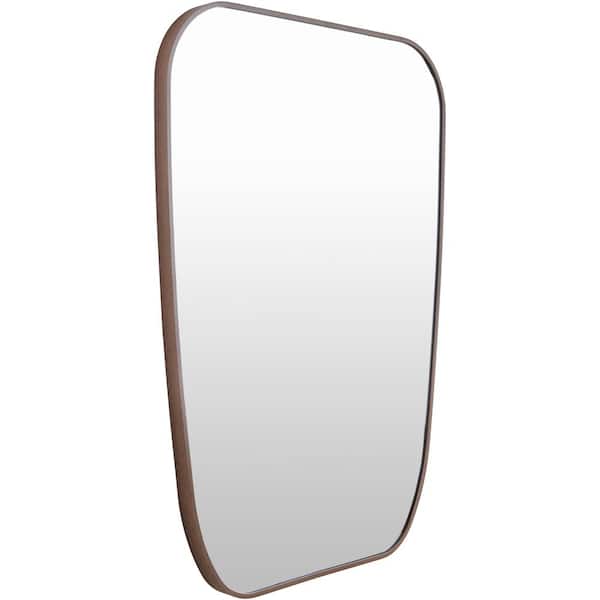 Livabliss Aranya Modern Accent Mirror, Brown, 32 in. H x 24 in. W x 1 in. D