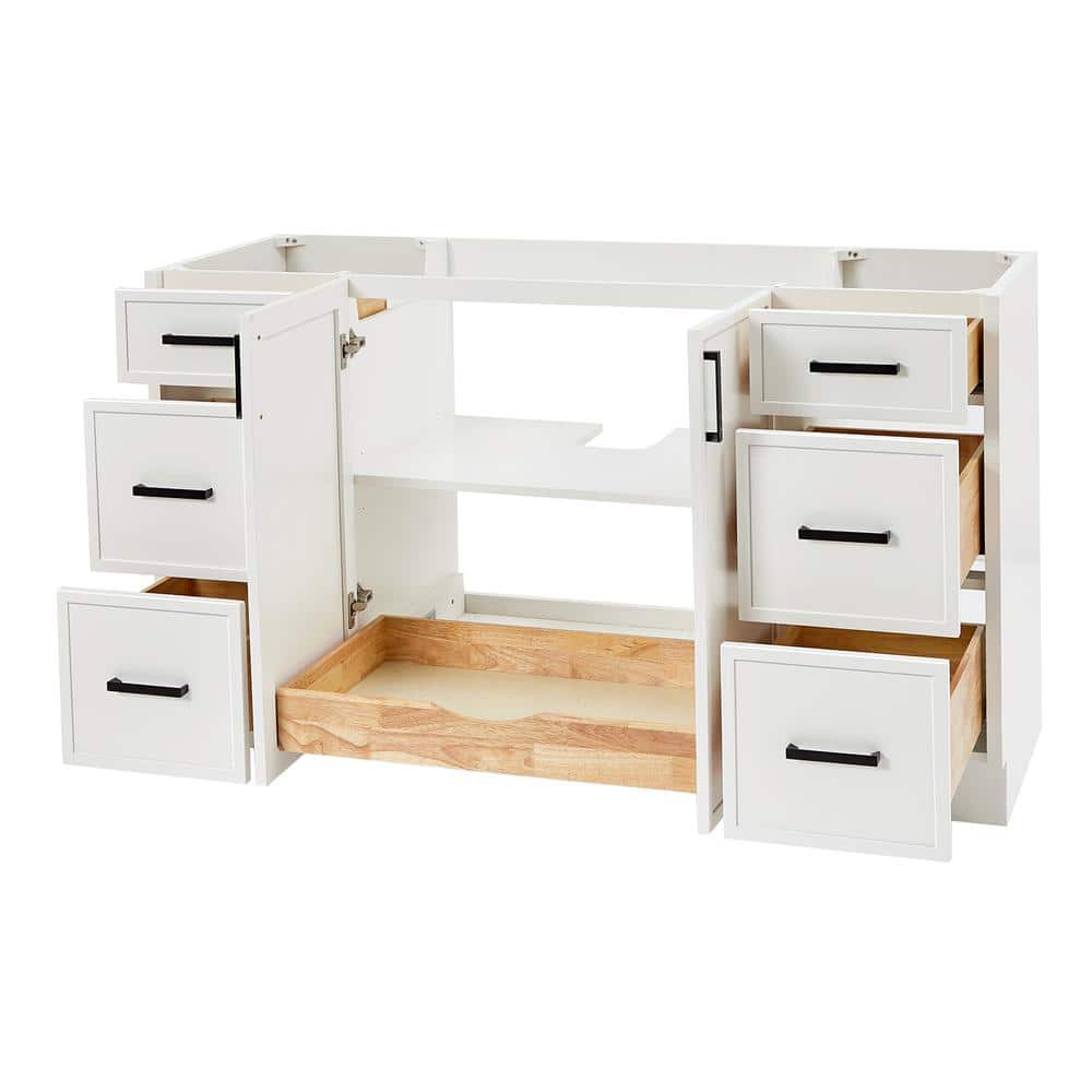 Kelly 60" White Solid Wood Freestanding Bathroom Vanity