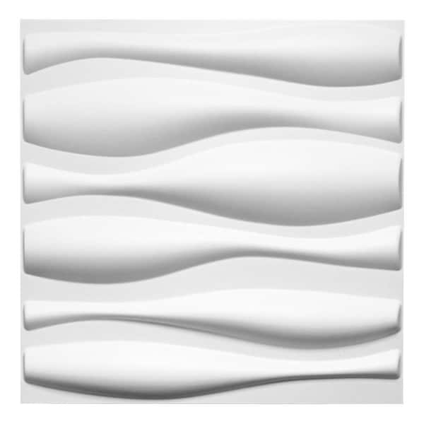 Art3d Star Textured Design in White 19.7 in. x 19.7 in. PVC 3D Wall Panel (12-Pack)