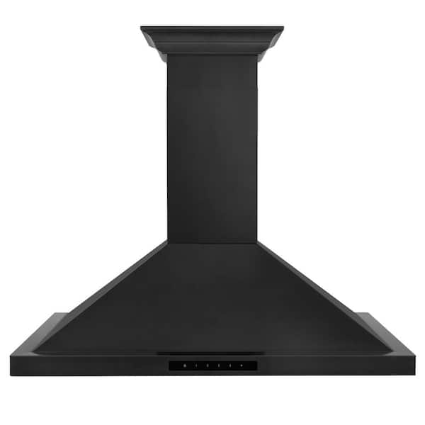 ZLINE 30-Inch Convertible Vent Wall Mount Range Hood in Black Stainles