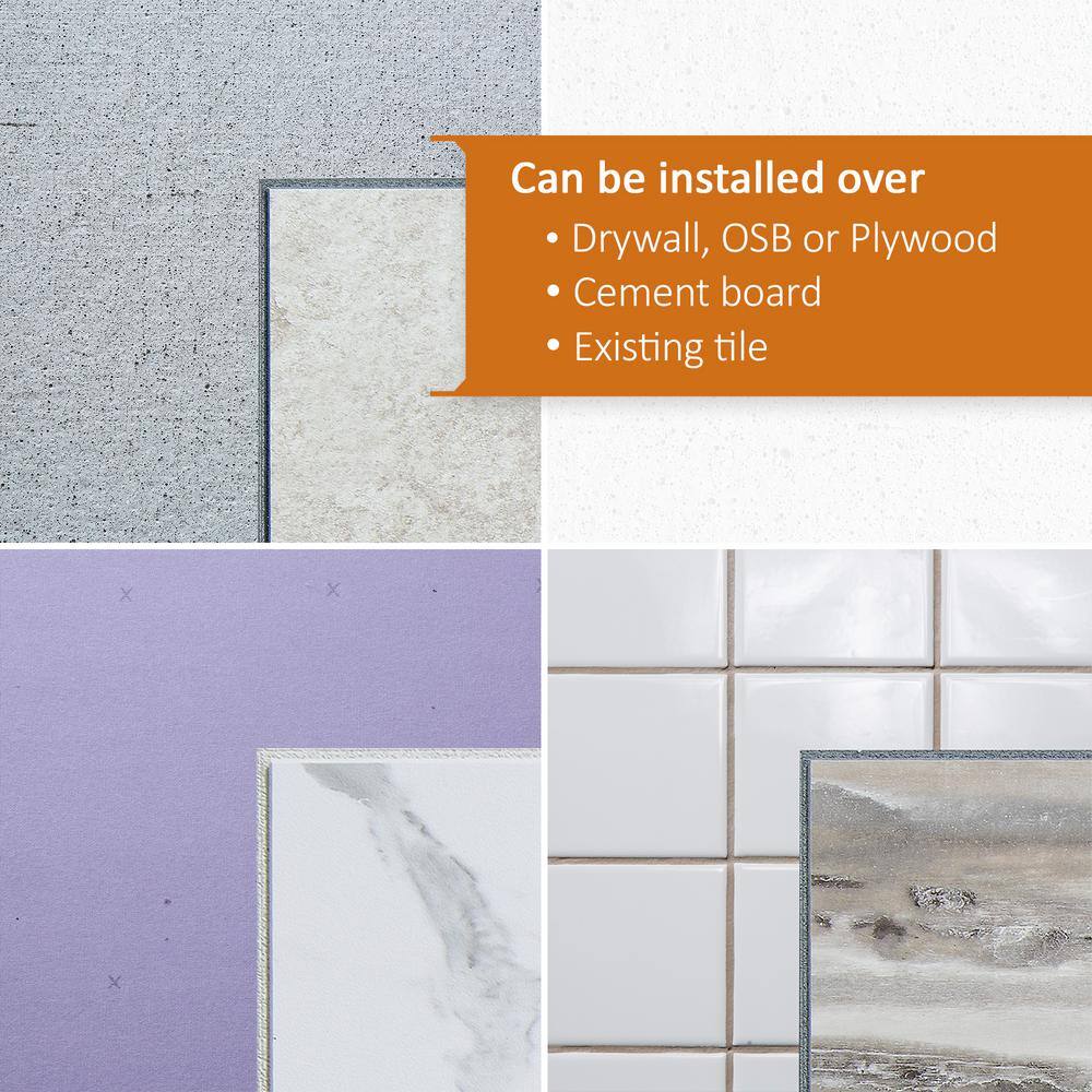 Hermitage Granite Gray Vinyl Interlocking Wall Tile Panels
