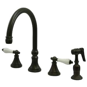 Governor 2-Handle Standard Kitchen Faucet with Side Sprayer in Oil Rubbed Bronze