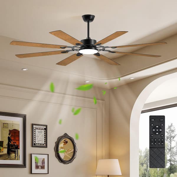 Mireth 72 in. Integrated LED Farmhouse Indoor/Outdoor Smart Ceiling Fan with DC Remote Control for Bedroom, Living Room