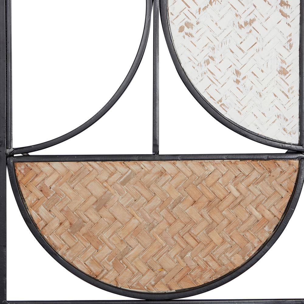 Brown and Beige Metal Geometric Wall Decor Set, 30" x 11"