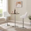VECELO White Modern Bar Chair with Back Adjustable Swivel Bar Stools Set of 2 Kitchen Island Bar Chair Counter Height KHD-C09-WHT